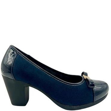 SHU BELLA WOMENS BOW TOECAP COURT SHOE - NAVY